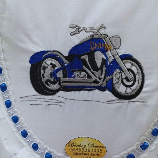 Set de Baño Motos – Toallitas y Bolsa de Pan con Bordado de Motocicletas Personalizado